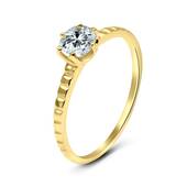 Gold Plated CZ Silver Rings NSR-2842-GP